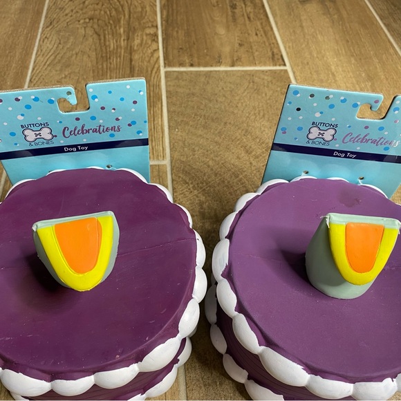 Buttons & Bones Celebrations Birthday Cake Toy Dog Toy Purple - Picture 3 of 9